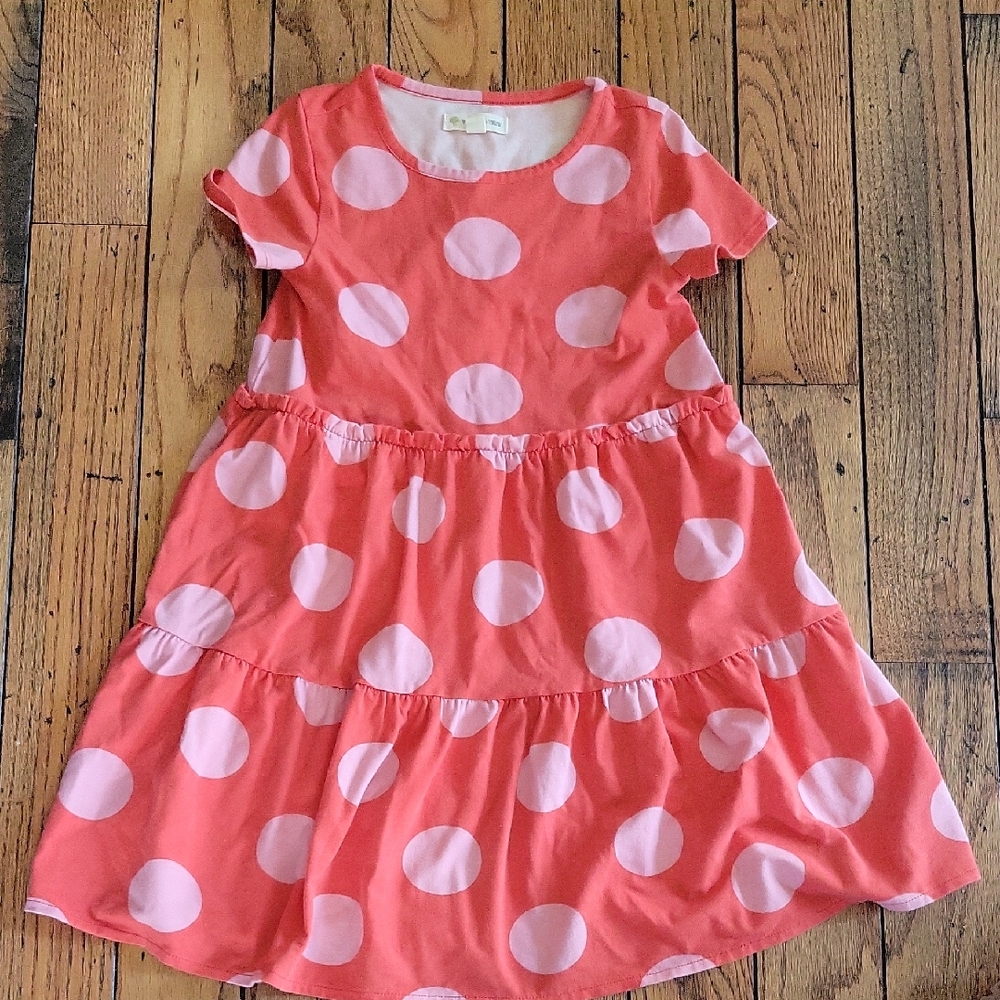 Tucker Pink and White Polka Dot Kids Dress